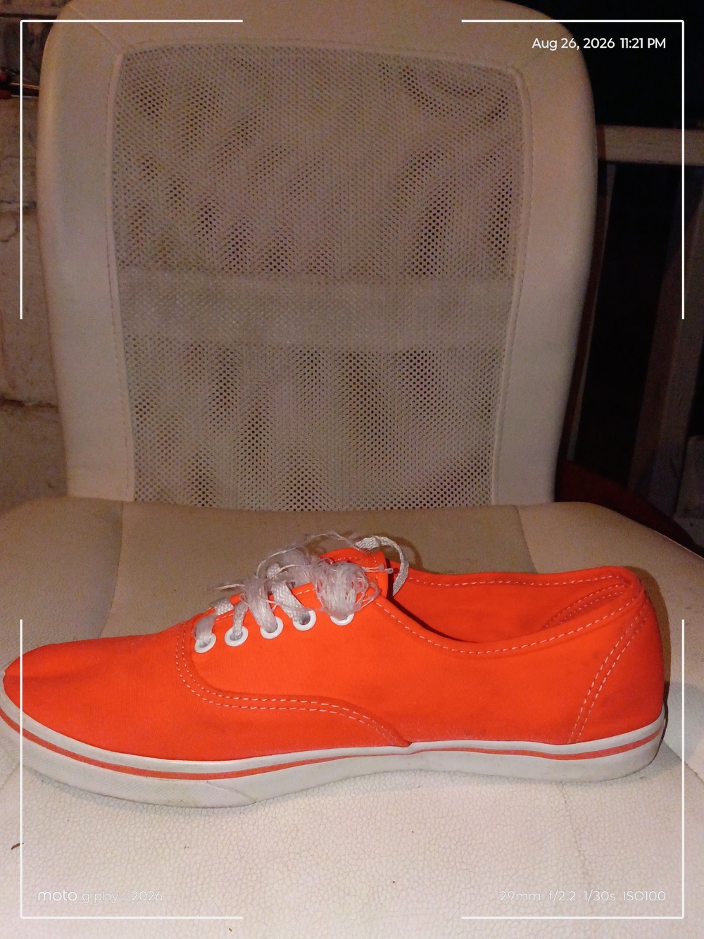 Vans Orange Low-Top Canvas Sneakers